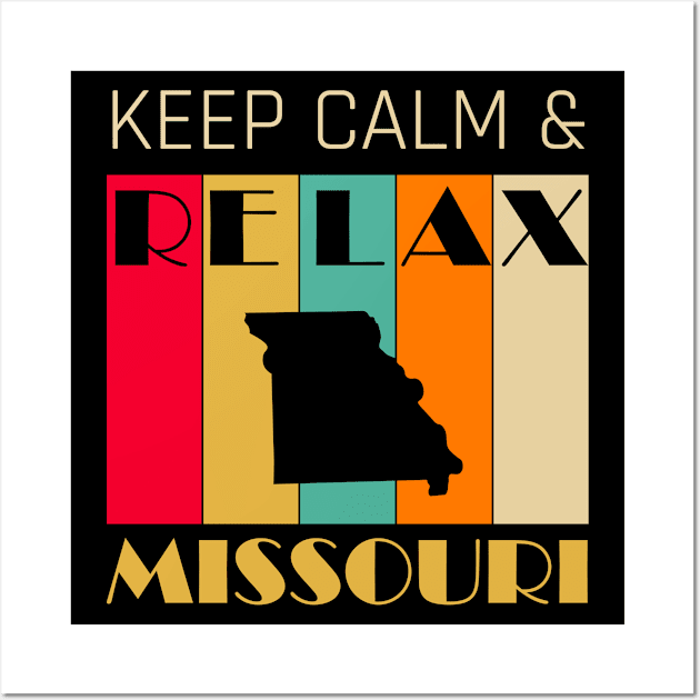 MISSOURI - US STATE MAP - KEEP CALM & RELAX Wall Art by LisaLiza